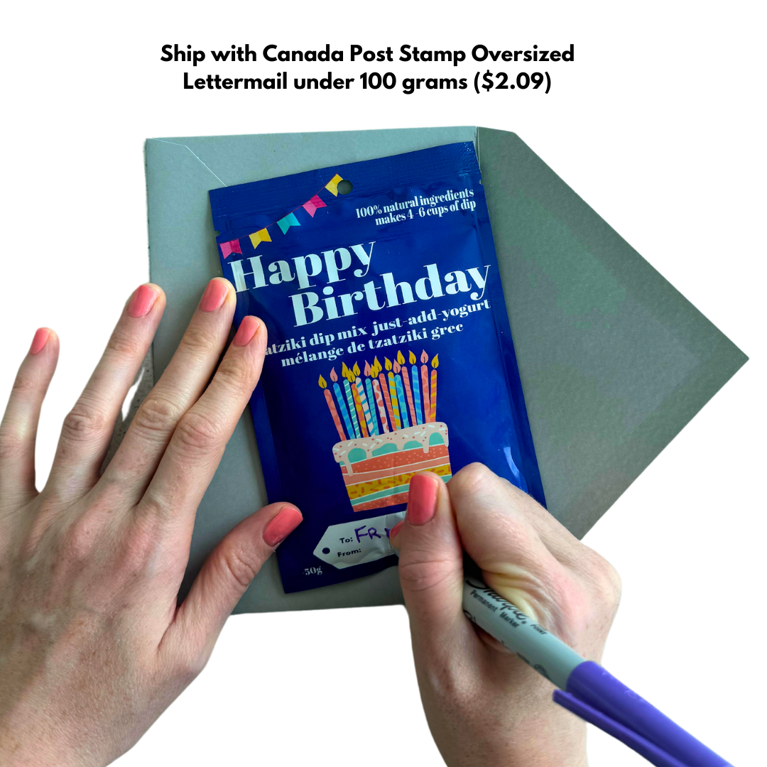 6- PACK CASE The Birthday Card you can EAT - Tzatziki Dip Mix